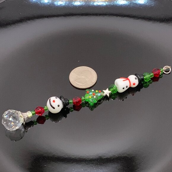 Christmas Snowman X-mas Tree Car Rearview Suncatcher Prism Charm Ornament CC108 - Picture 4 of 4